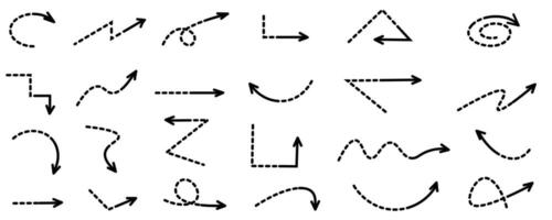 multidirectional arrows, hand drawn on white background. vector