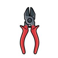 Illustration of Diagonal Pliers with Red Handles vector