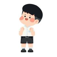 Illustration of a Cheerful Student Boy vector