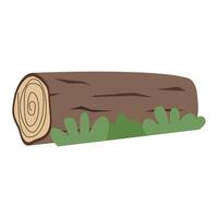 Illustration of a Log with Grass vector