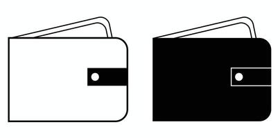 black and white wallets in a creative illustration vector