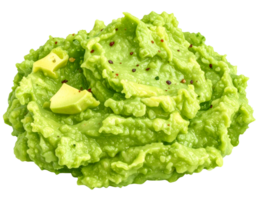 crushed avocado guacamole spread watercolor illustration on transparent background png
