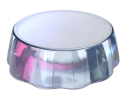 iridescent jelly platform with transparent glossy surface, 3d futuristic display base for product or character showcase png