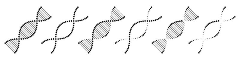 DNA icon set. Genetic helix and molecule symbols collection. vector