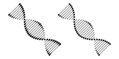 DNA icon set. Genetic helix and molecule symbols collection vector