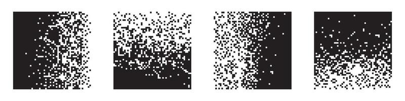 Abstract monochrome pixel gradient background set vector