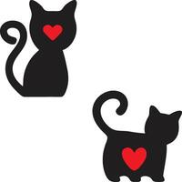 Minimalist Cat Logo with Heart Cutout vector
