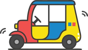 Cartoon Auto Rickshaw vector