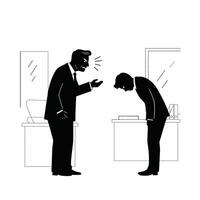 Workplace Conflict Scene Manager Reprimanding Employee vector