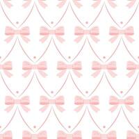 Seamless pattern of vintage pink bows. Design template for textile, wrapping paper, postcard, cover, background. vector