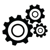 Gear and Cog Icon Set Solid for Settings, Industry, and Engineering vector