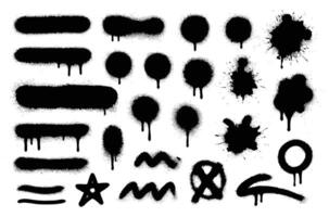 Graffiti Spray Paint Drip and Splatter Elements vector
