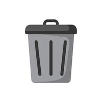 Minimalist Gray Trash Can Icon vector