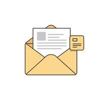 Flat Design of Messaging Envelope vector