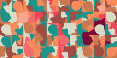 Organic abstract geometric pattern in earthy tones vector