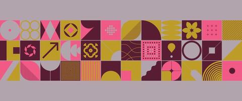 Abstract geometric banner with modernist elements vector