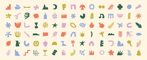 Collection of colorful, naive, irregular and cutout shapes vector