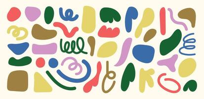 Colorful abstract shapes and doodles vector