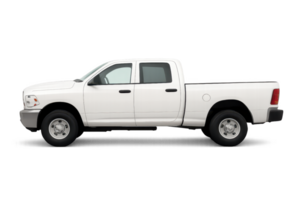 Simple White Truck Cutout on Transparent Background for Design Use png