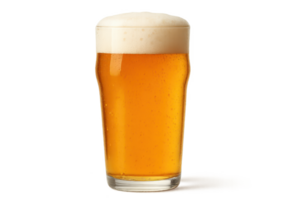Refreshing Beer Glass with Frothy Foam on Top Against Transparent Background png