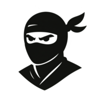 Simple Ninja Cutout Logo Design for Creative Projects and Branding png