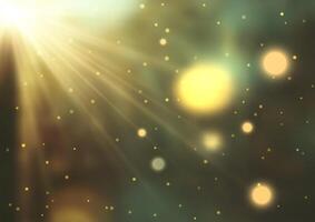 Vintage retro background with light rays and bokeh lights vector