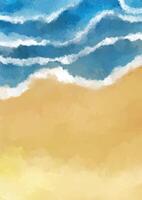 Hand painted abstract beach landscape background vector