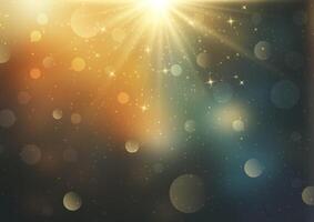 Vintage abstract background with bokeh lights and stars vector