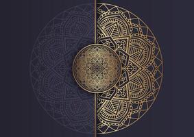 Decorative background with a gold mandala design vector