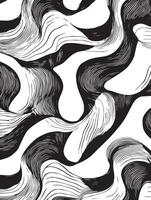 Abstract Black and White Swirl Pattern Seamless Texture for Design vector