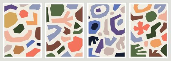 Colorful abstract shape designs vector