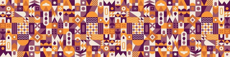 Colorful geometric pattern in purple and orange vector