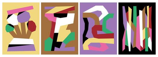 Four colorful abstract art pieces vector