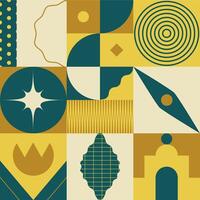 Geometric, golden and luxurious composition with basic shapes vector