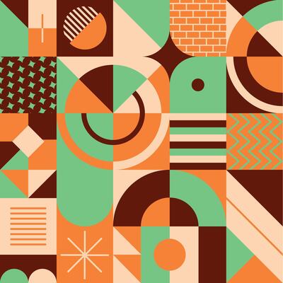 Geometric and vintage pattern in warm colors