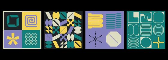 Abstract designs with vibrant colors, minimalist elements, and geometric patterns vector