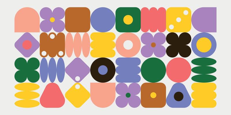 Playful abstract shapes pattern