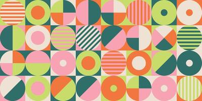Colorful geometric pattern with stripes and circles vector