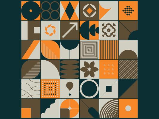 Luxurious and modernist pattern with geometric shapes