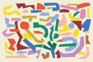 Abstract background with organic, irregular, cutout and colorful forms vector