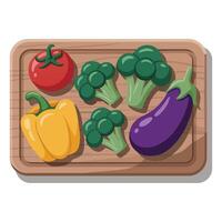 illustration of Vegetables with Board vector