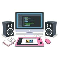 Computer and creative tools for gaming vector