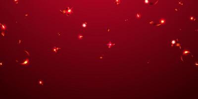 Red background with confetti and sparkles vector