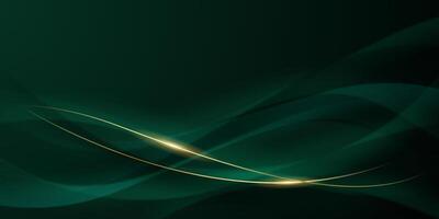 Elegant green abstract design with curves vector