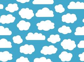 Seamless pattern White clouds on a blue background vector