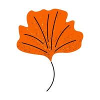 Ginkgo autumn leaf. Bright stylized autumn ginkgo leaf vector