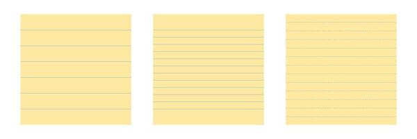 yellow sticky paper notes, square shapes vector