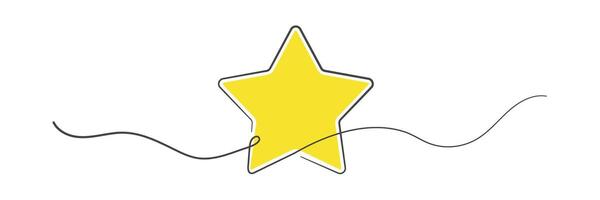 Rating Star Thin Line Drawing. Business use concept vector