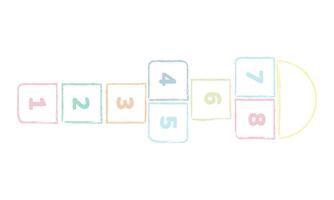 Hopscotch game for playground. Chalk illustration vector