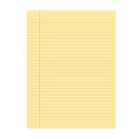 Single yellow lined paper with margin. Blank stationary for notes and writing. Isolated sheet for education document vector